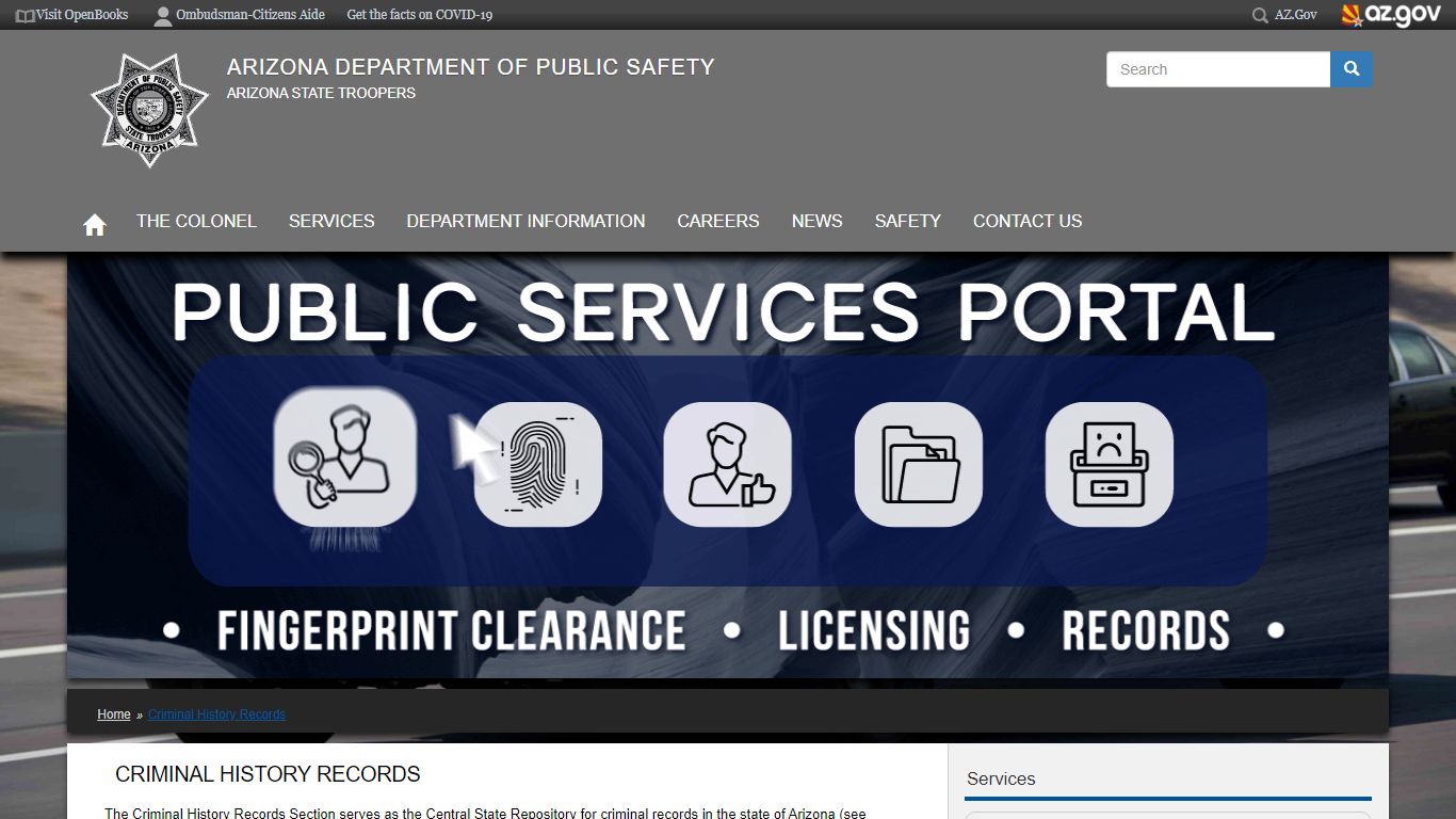 Criminal History Records | Arizona Department of Public Safety